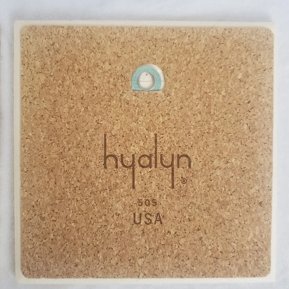 Hyalyn USA Folk Art Wall Tile/ Trivet Set 2: Winter Town & Daily Bread Americana